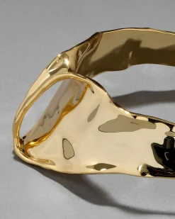 Molten Gold Crest Collar Necklace