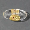 Molten Gold Lucite Hinge Bracelet- Clear