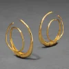 Molten Gold Spiral Hoop Earring