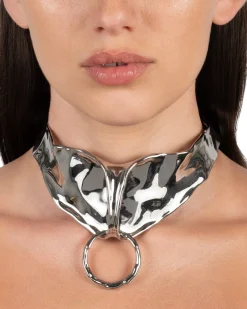 Molten Silver Bonded Collar Necklace