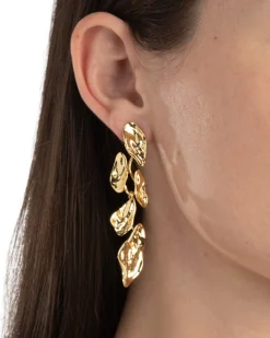 Mosaic Molten Gold Post Earring