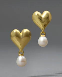 Perla Puffy Heart Drop Earring