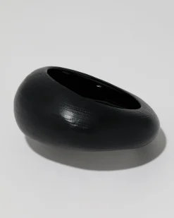 Puffy Lucite Tapered Bangle Bracelet- Black