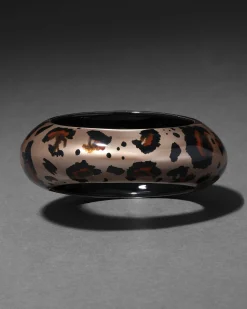 Puffy Lucite Tapered Bangle Bracelet- Leopard