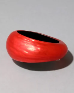 Puffy Lucite Tapered Bangle Bracelet- Lipstick Red