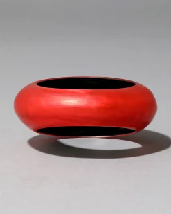 Puffy Lucite Tapered Bangle Bracelet- Lipstick Red