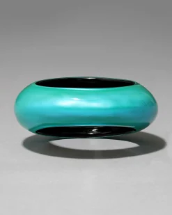 Puffy Lucite Tapered Bangle Bracelet- Mediterranean Opal