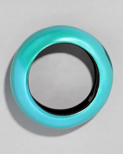 Puffy Lucite Tapered Bangle Bracelet- Mediterranean Opal