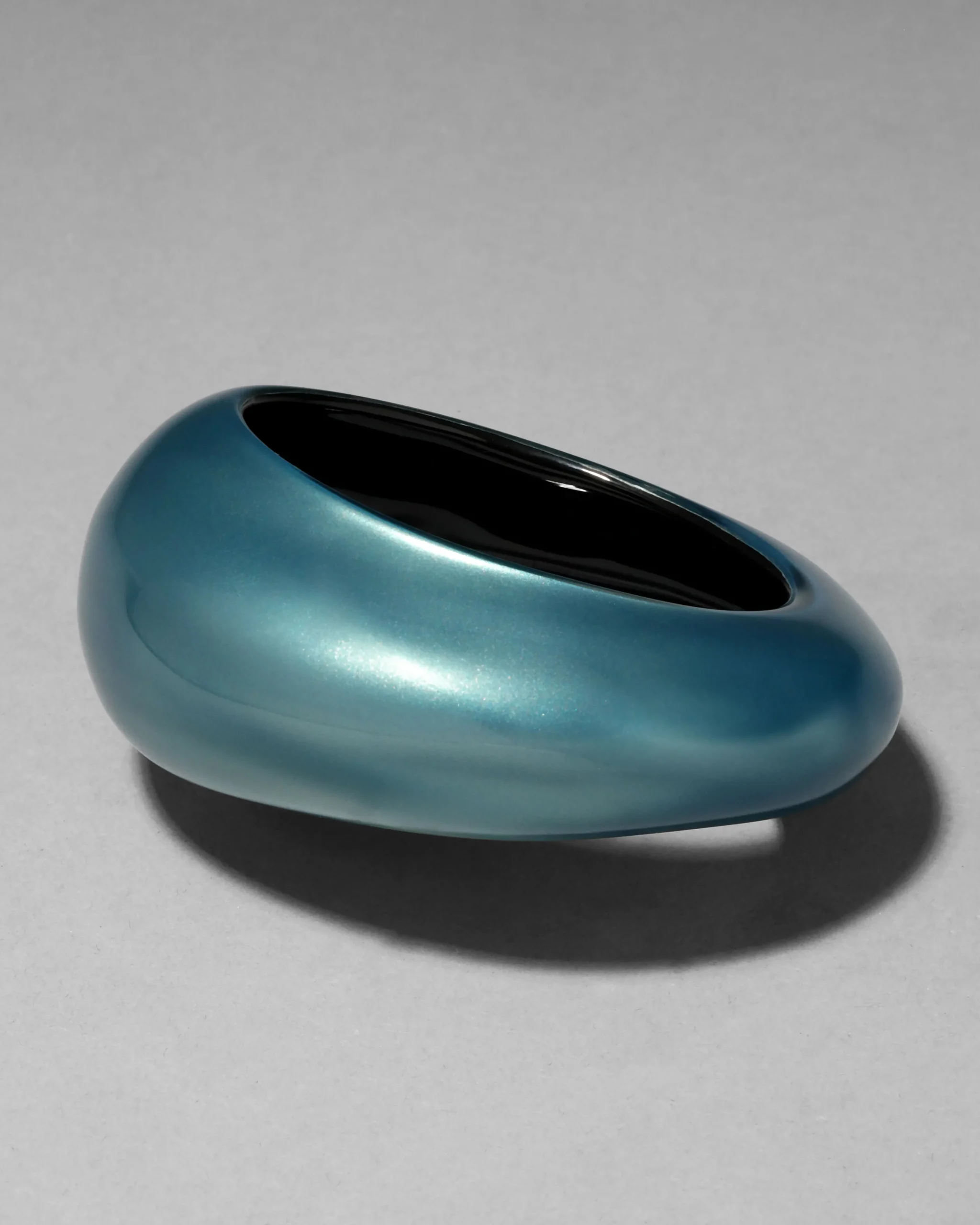 Puffy Lucite Tapered Bangle Bracelet- Metallic Sky