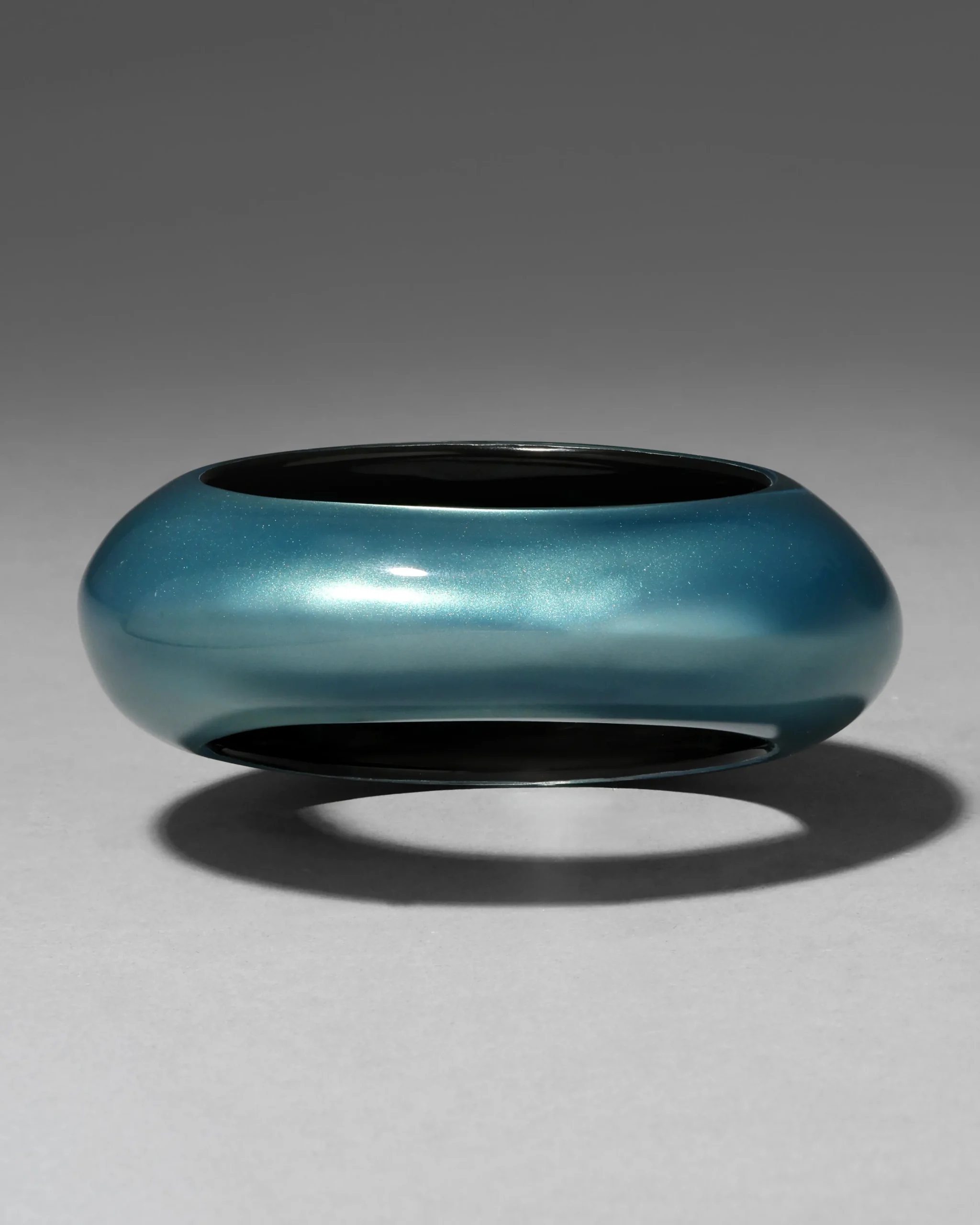 Puffy Lucite Tapered Bangle Bracelet- Metallic Sky