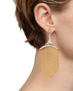 Solanales Crystal Fringe Chandelier Earring