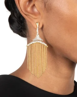 Solanales Crystal Fringe Chandelier Earring