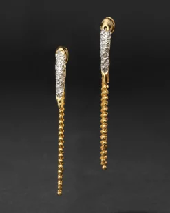 Solanales Crystal Fringe Front Back Earring