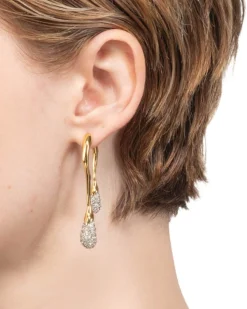 Solanales Crystal Front Back Double Drop Earring- Gold