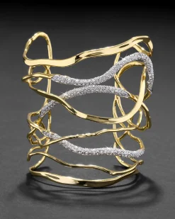 Solanales Crystal Intertwined Wide Cuff Bracelet