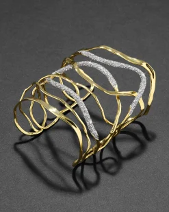Solanales Crystal Intertwined Wide Cuff Bracelet