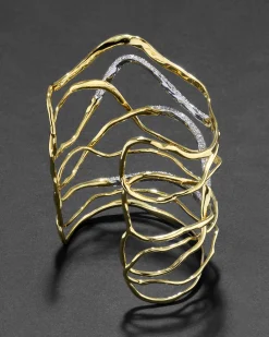 Solanales Crystal Intertwined Wide Cuff Bracelet