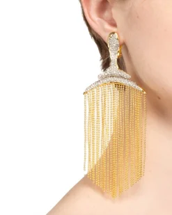 Solanales Crystal Large Fringe Chandelier Earring