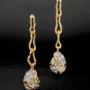 Solanales Crystal Linked Pebble Earring