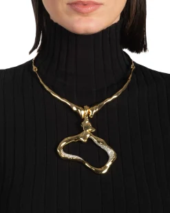 Solanales Crystal Modernist Collar Necklace