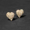 Solanales Crystal Pavé Heart Stud Earring