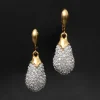 Solanales Crystal Pavé Teardrop Leverback Earring