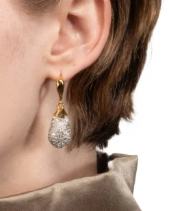 Solanales Crystal Pavé Teardrop Leverback Earring
