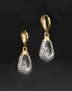 Solanales Crystal Pavé Teardrop Leverback Earring