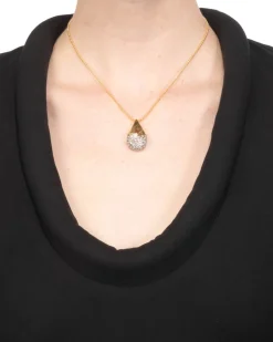 Solanales Crystal Pavé Teardrop Necklace