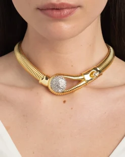 Solanales Crystal Pebble Collar Necklace
