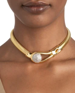 Solanales Crystal Pebble Collar Necklace