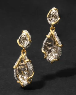 Solanales Crystal Pebble Double Drop Earring