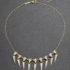 Solanales Crystal Spear Fringe Necklace