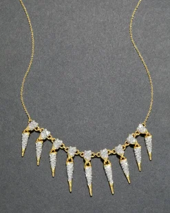 Solanales Crystal Spear Fringe Necklace