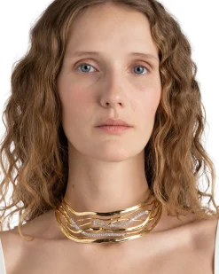 Solanales Crystal Woven Collar Necklace