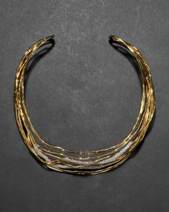 Solanales Crystal Woven Collar Necklace