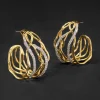 Solanales Crystal Woven Hoop Earring