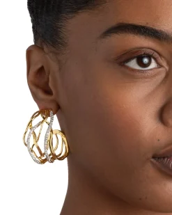 Solanales Crystal Woven Hoop Earring