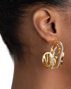 Solanales Crystal Woven Hoop Earring