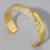 Solanales Gold Crystal Cuff Bracelet