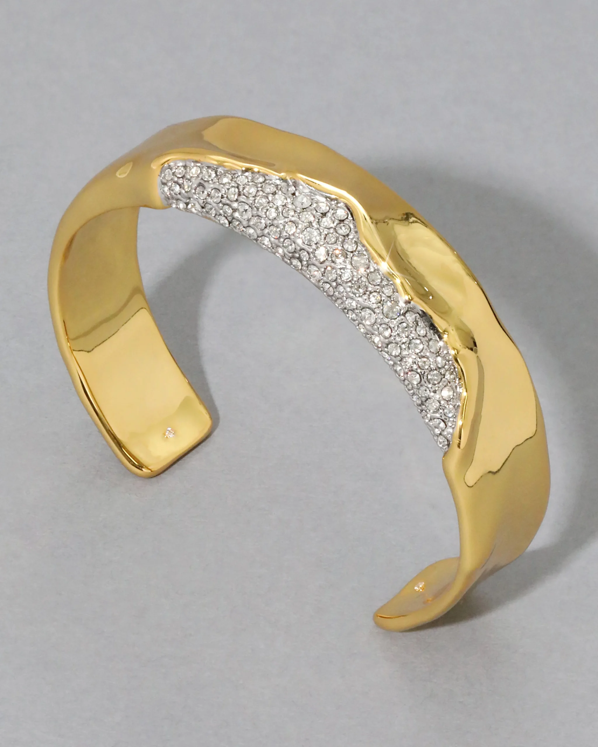 Solanales Gold Crystal Cuff Bracelet