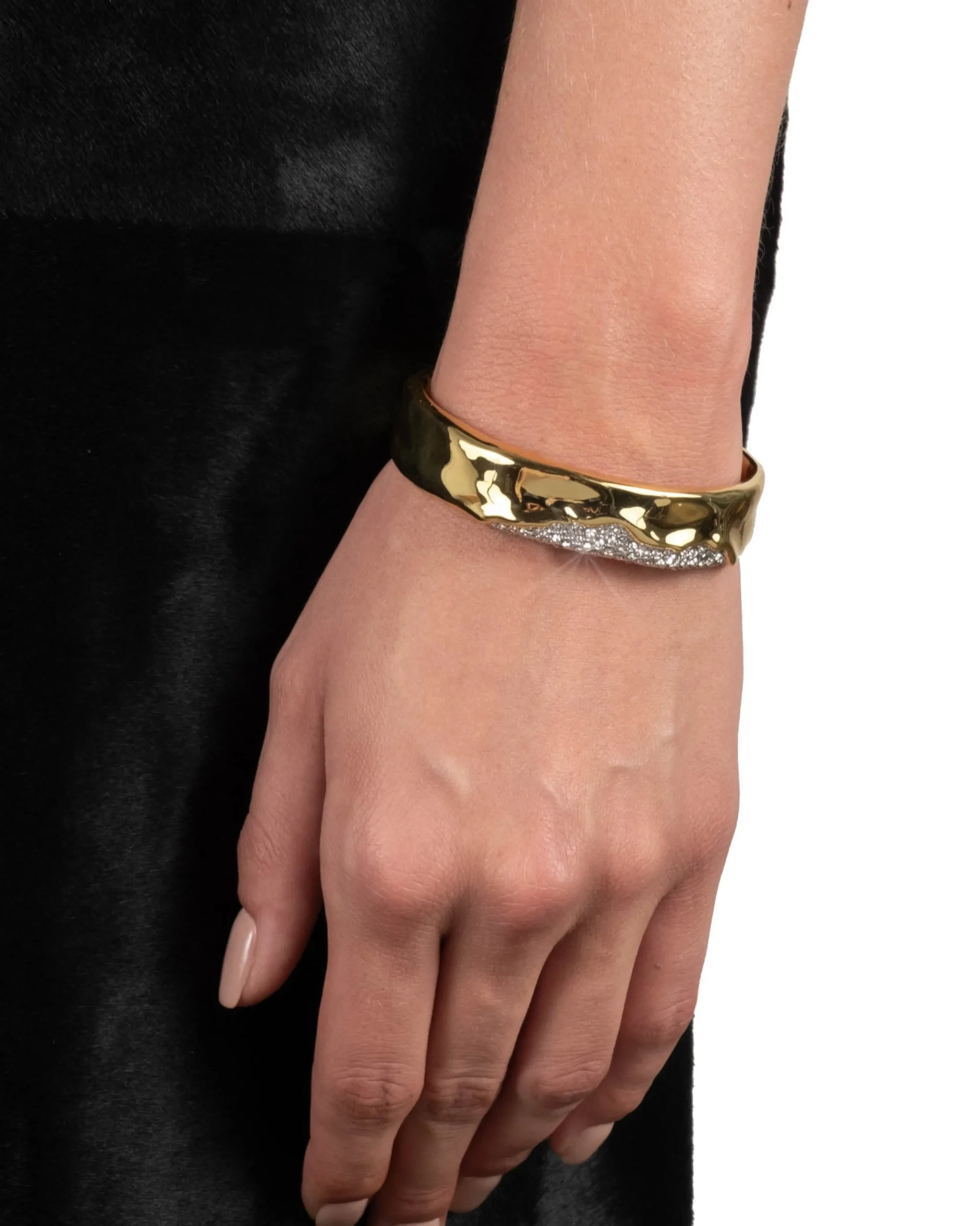 Solanales Gold Crystal Cuff Bracelet