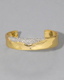 Solanales Gold Crystal Cuff Bracelet