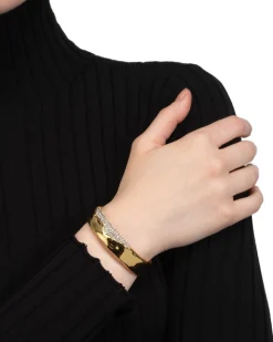Solanales Gold Crystal Cuff Bracelet