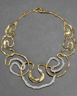 Solanales Gold Crystal Intertwined Necklace