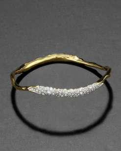 Solanales Gold Crystal Skinny Bangle Bracelet