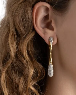 Solanales Linear Crystal Teardrop Earring