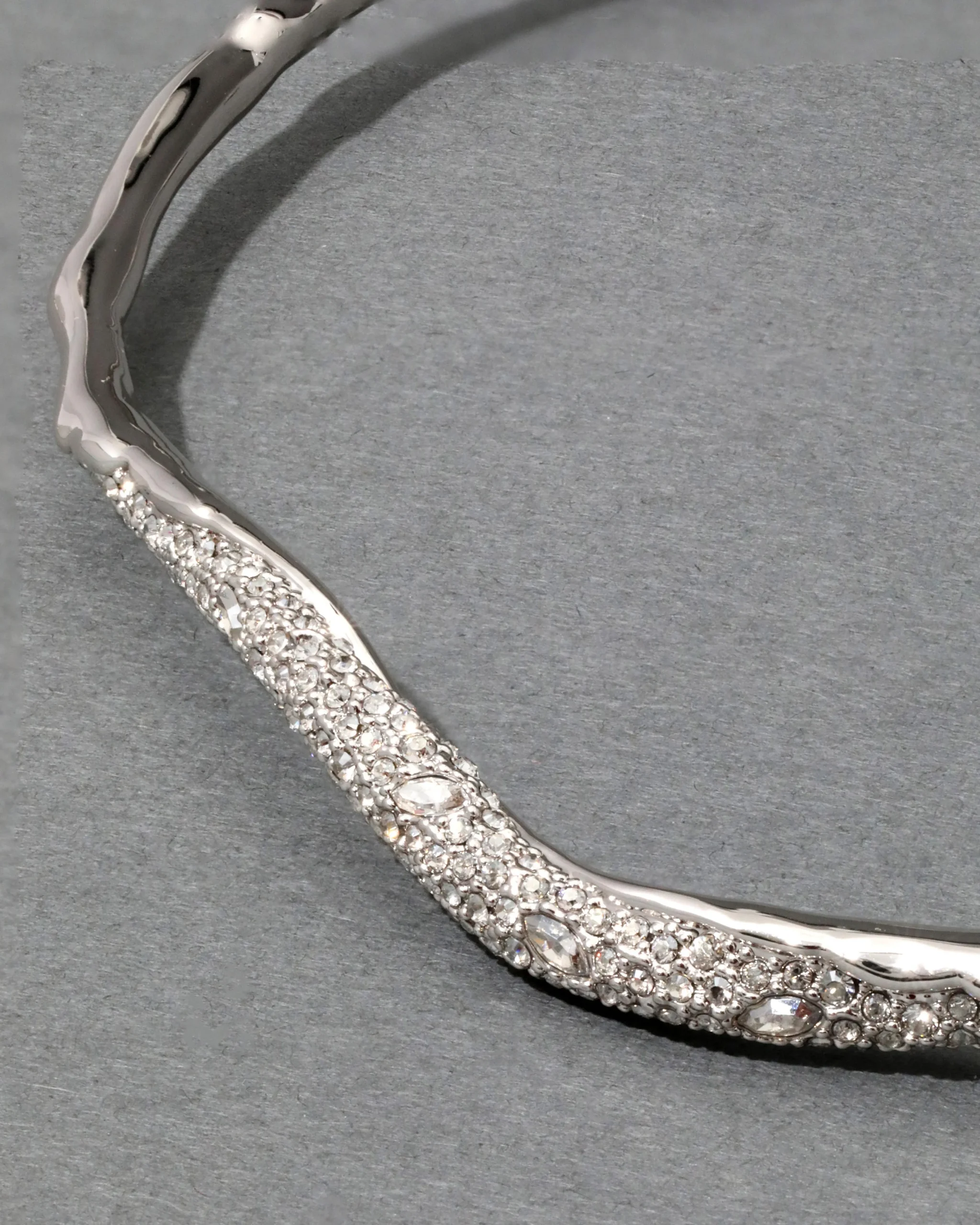 Solanales Silver Crystal Skinny Collar