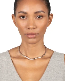 Solanales Silver Crystal Skinny Collar