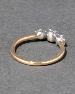 Sterling Silver & 14k Gold Triple Cut Luminous Crystal Ring